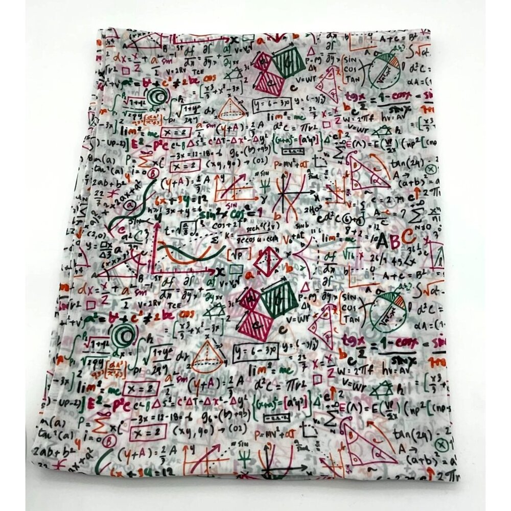 White Math Print Infinity Scarf - Multi-Color - Picture 3 of 3